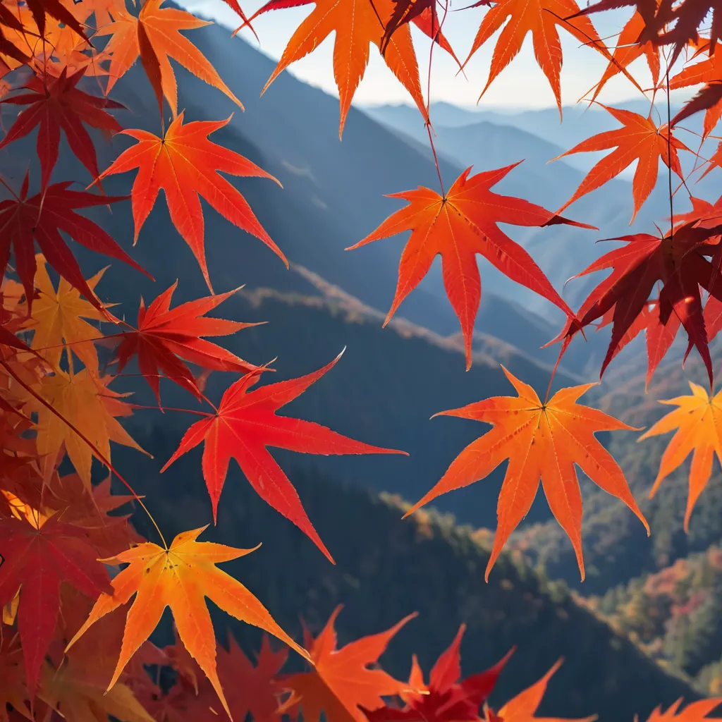 秋 — 山の端の紅葉
