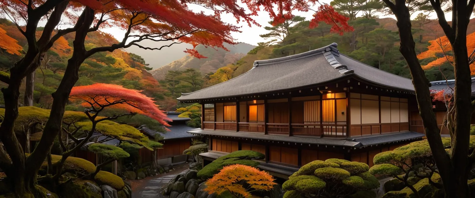 The engawa of Momijiyado — autumn morning